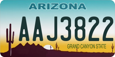 AZ license plate AAJ3822