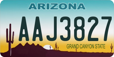 AZ license plate AAJ3827