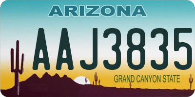 AZ license plate AAJ3835