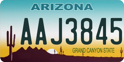 AZ license plate AAJ3845