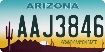AZ license plate AAJ3846