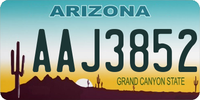 AZ license plate AAJ3852