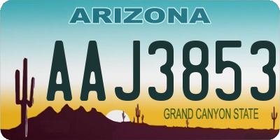 AZ license plate AAJ3853