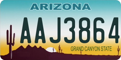 AZ license plate AAJ3864