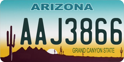 AZ license plate AAJ3866