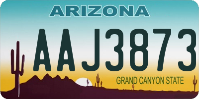 AZ license plate AAJ3873