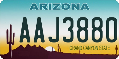 AZ license plate AAJ3880