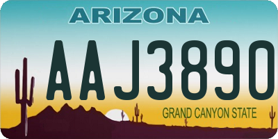 AZ license plate AAJ3890