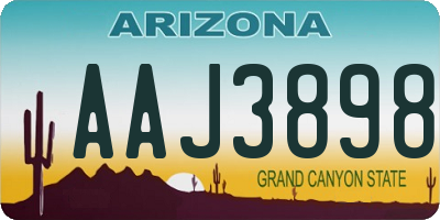 AZ license plate AAJ3898