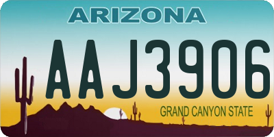 AZ license plate AAJ3906