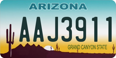 AZ license plate AAJ3911