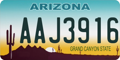 AZ license plate AAJ3916