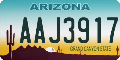 AZ license plate AAJ3917