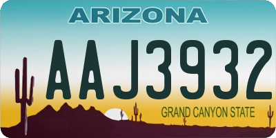 AZ license plate AAJ3932
