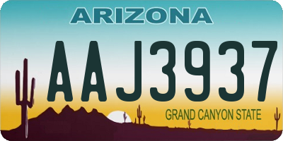 AZ license plate AAJ3937