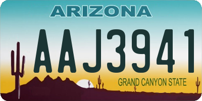 AZ license plate AAJ3941