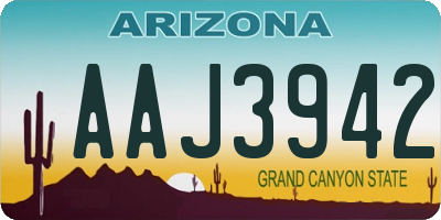 AZ license plate AAJ3942