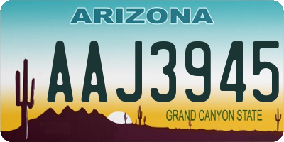 AZ license plate AAJ3945