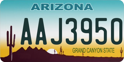 AZ license plate AAJ3950