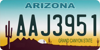 AZ license plate AAJ3951