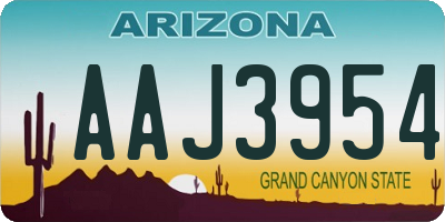 AZ license plate AAJ3954