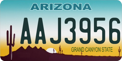 AZ license plate AAJ3956