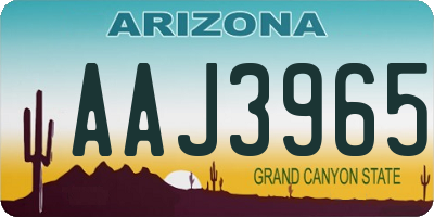 AZ license plate AAJ3965