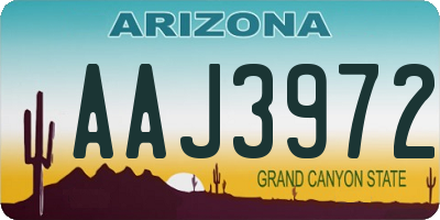 AZ license plate AAJ3972