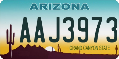 AZ license plate AAJ3973