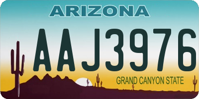 AZ license plate AAJ3976