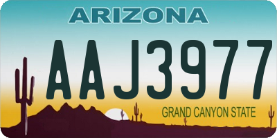 AZ license plate AAJ3977