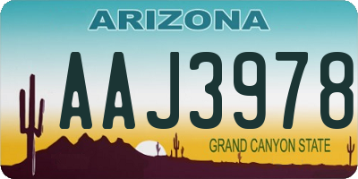 AZ license plate AAJ3978
