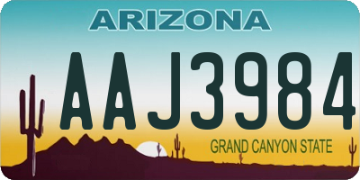 AZ license plate AAJ3984