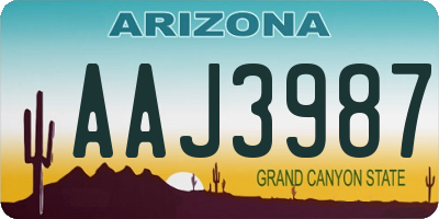 AZ license plate AAJ3987