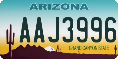 AZ license plate AAJ3996