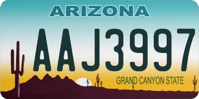 AZ license plate AAJ3997