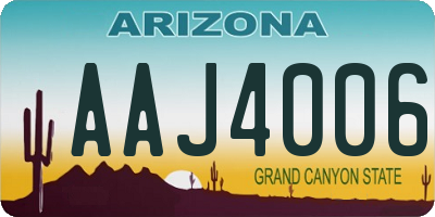 AZ license plate AAJ4006