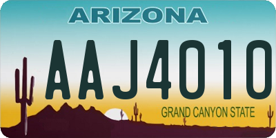 AZ license plate AAJ4010