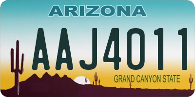 AZ license plate AAJ4011