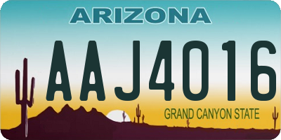 AZ license plate AAJ4016