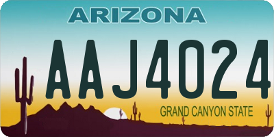 AZ license plate AAJ4024