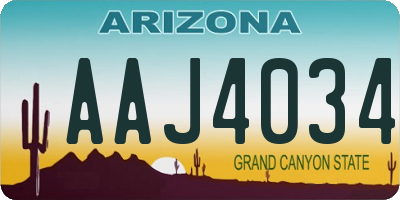 AZ license plate AAJ4034