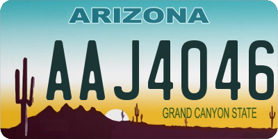 AZ license plate AAJ4046