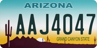 AZ license plate AAJ4047
