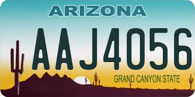 AZ license plate AAJ4056