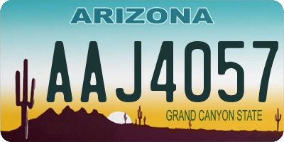 AZ license plate AAJ4057