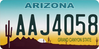 AZ license plate AAJ4058