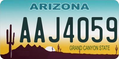 AZ license plate AAJ4059