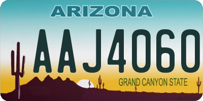 AZ license plate AAJ4060