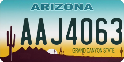 AZ license plate AAJ4063